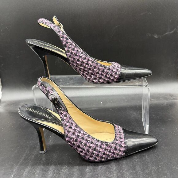 Valerie Stevens Womens size 6.5 Slingback Fabric pointed toe heels - Picture 1 of 9